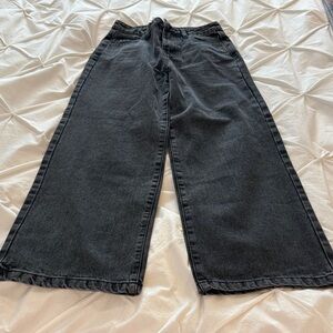 Kids Wide Leg Black Denim Jeans